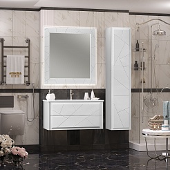 Opadiris Мебель для ванной Луиджи 100 подвесная белая матовая – фотография-3
